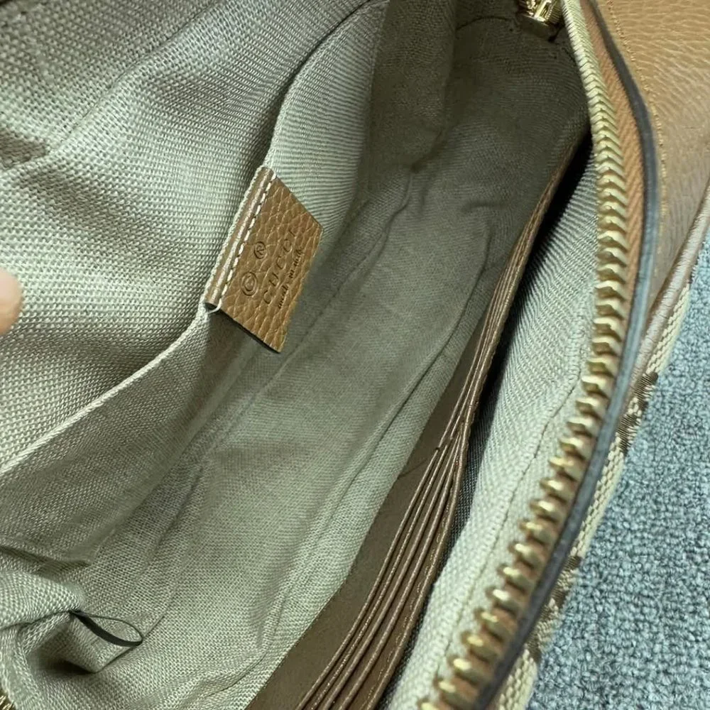 GUCCI Bree Brown Cloth Shoulder Bag 550-022625 - Picture 12 of 14